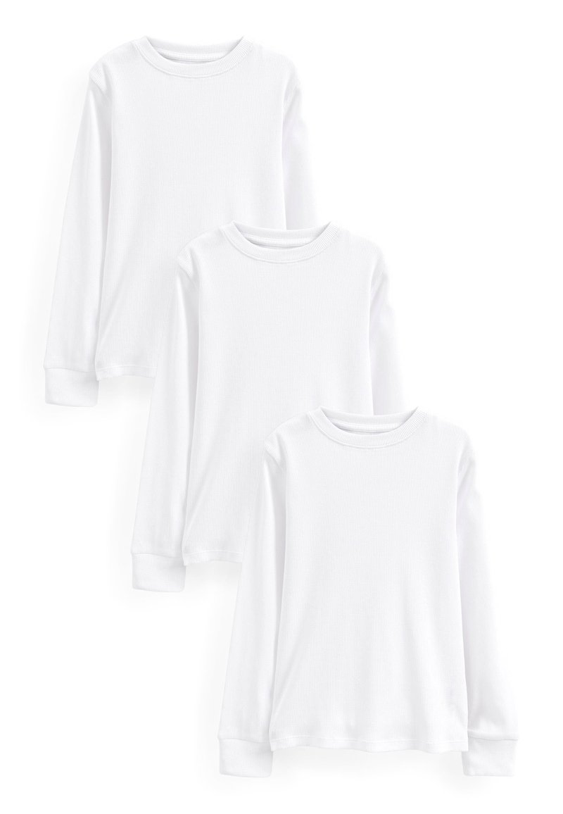 Next LONG SLEEVE RIB TOPS 3 PACK Langærmet Tshirt white/hvid