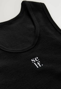 REGULAR FIT - SCOOP NECK - Top - black