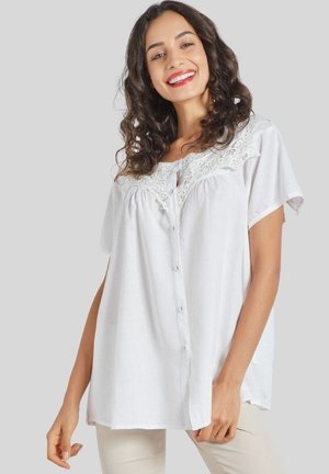 CON CUELLO DE CROCHET - Blusa - blanco