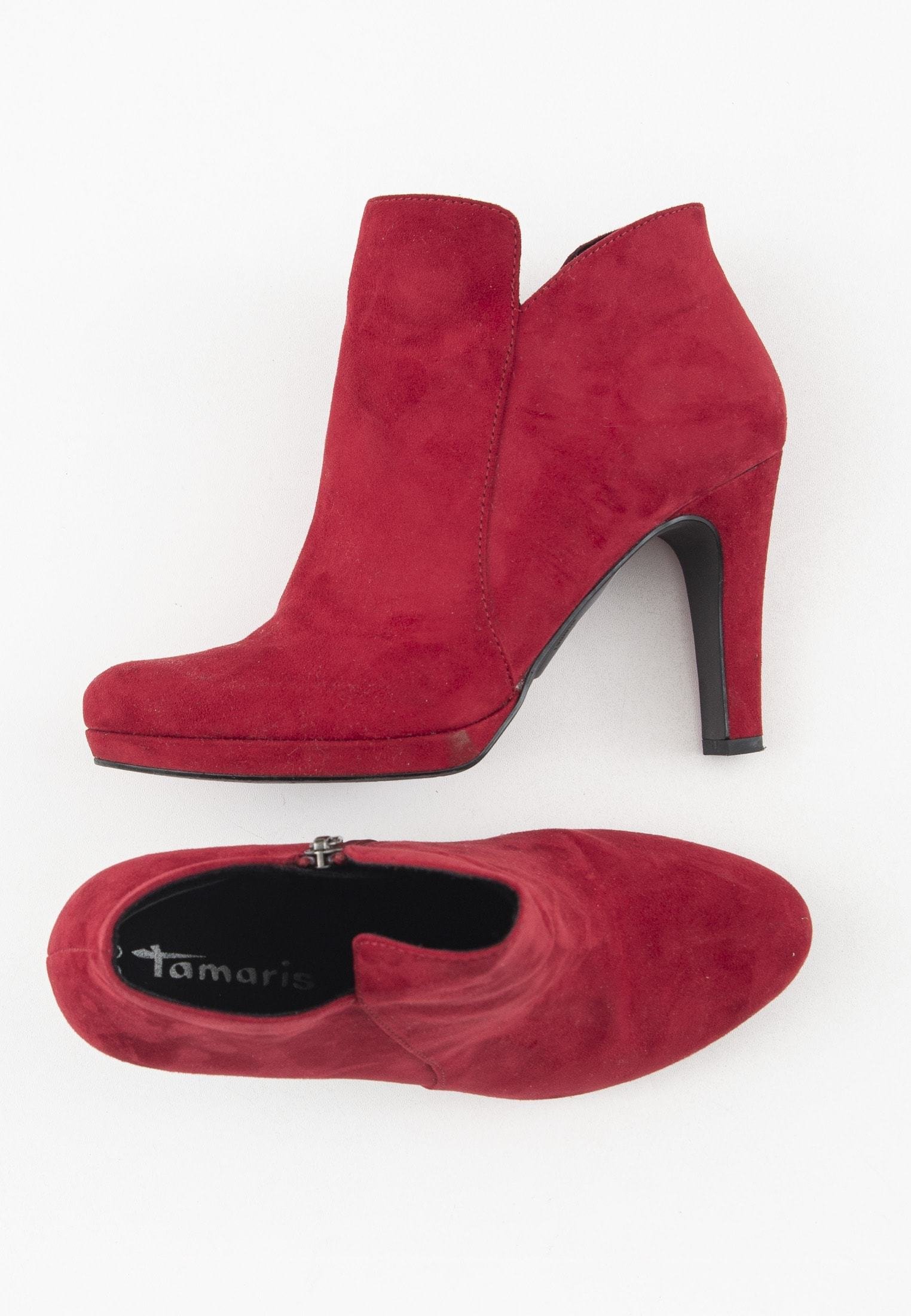 Tamaris Enkellaarsjes met hoge hak - red/rood - (Pre-owned) - Zalando.nl