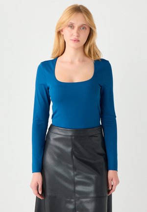 SLIM FIT LONG SLEEVE SQUARE NECK - Blouse - dark blue