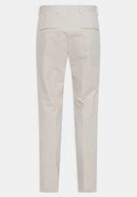 Beige manchesterbyxor med rak benpassform, två bakfickor och en mjuk textur. Passar för casual eller semi-formell klädsel.