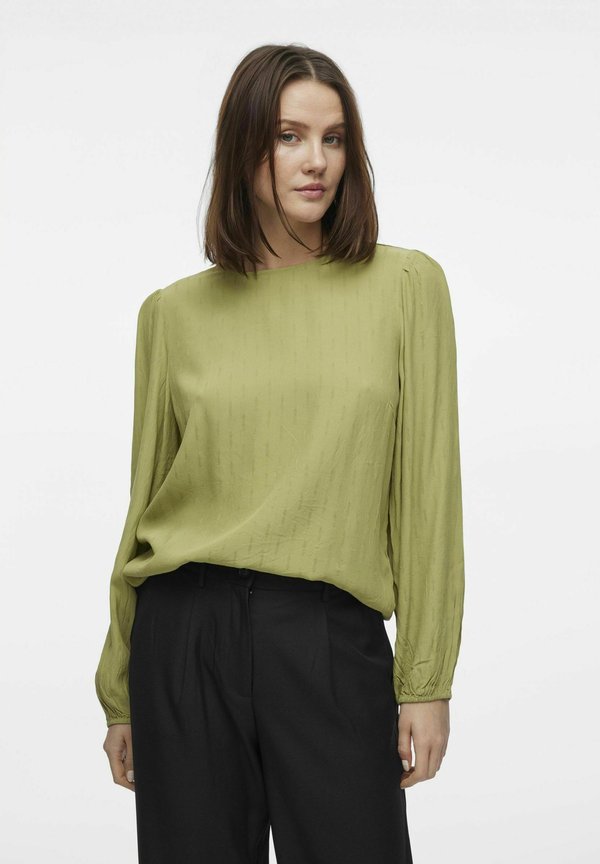 MIT LANGEN ÄRMELN RUNDHALS - Bluse - sage