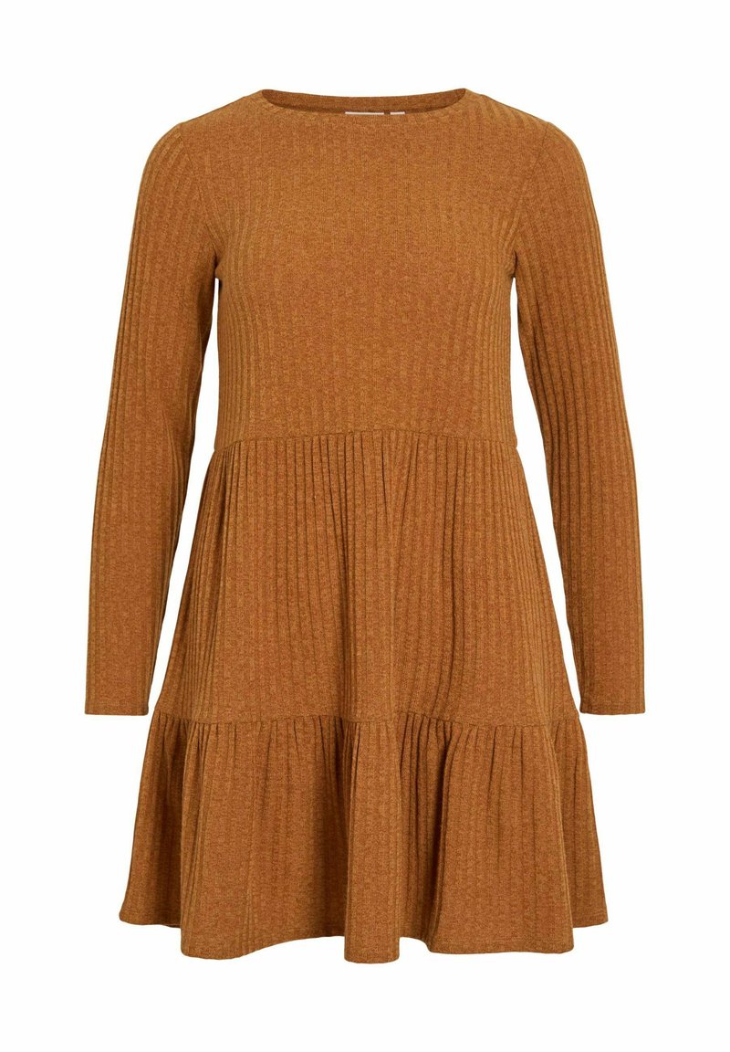 Vila Gebreide jurk abrikoos
