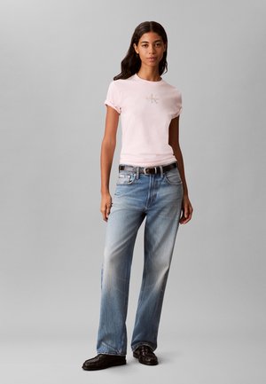 Calvin Klein Jeans, CLASSIC SEASONAL MONOLOGO TEE - Тениска с щампа - eggshell pink