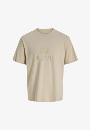 Jack & Jones, JORFREDERIKSBERG MONOGRAM TEE - Μπλουζάκι με στάμπα - feather gray