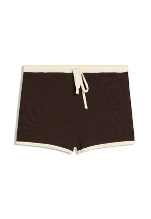 Bershka, CONTRAST PIPING - SHORTS - Short - dark brown
