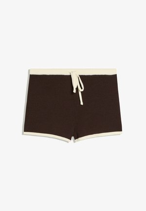 Bershka, CONTRAST PIPING - SHORTS - Short - dark brown