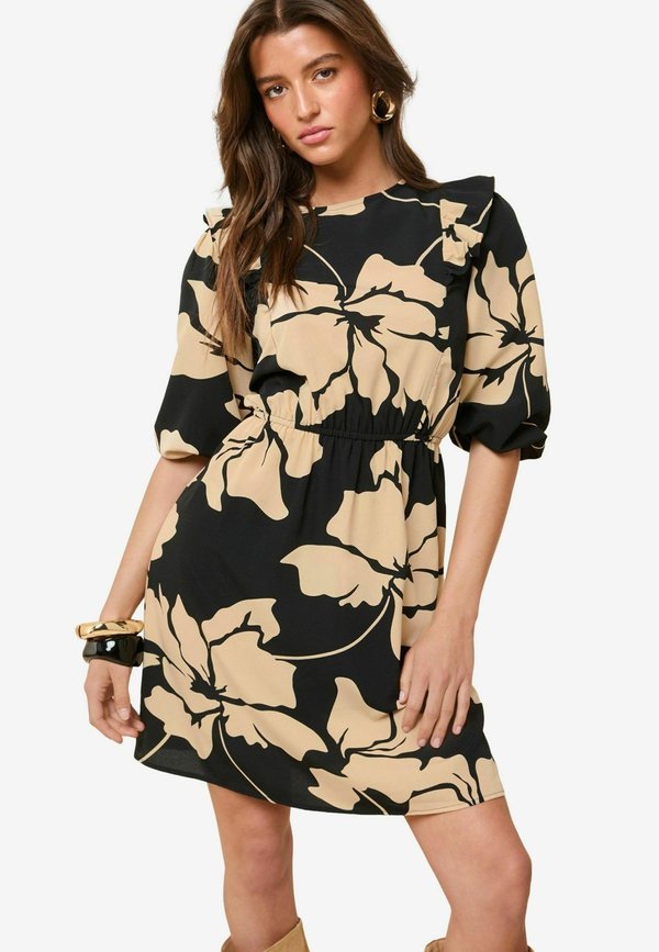 REGULAR FIT - 3/4 RUFFLE SLEEVE MINI - Freizeitkleid