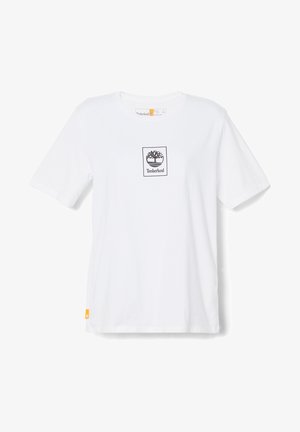 Timberland STACK LOGO REGULAR TEE - Potiskana majica - white