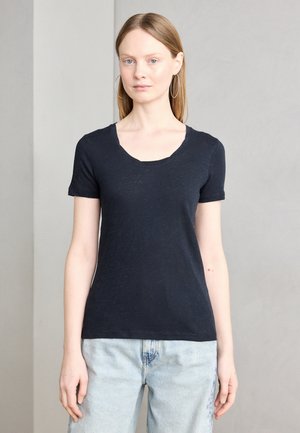 DEEP ROUND NECK TWISTED - Basic T-shirt - deep night blue