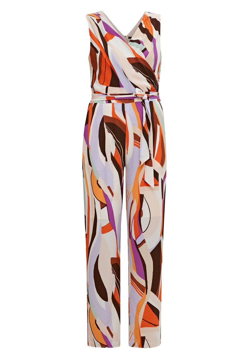 Damen Kleider | comma CRÊPESTRUKTUR Jumpsuit brown aop/dunkelbraun - LL38766 Damen Kleider | comma CRÊPESTRUKTUR Jumpsuit brown aop/dunkelbraun - LL38766