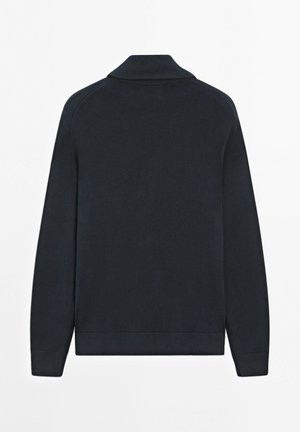 Massimo Dutti, 100% COTTON ZIP-UP KNIT CARDIGAN - Strickjacke - dark blue
