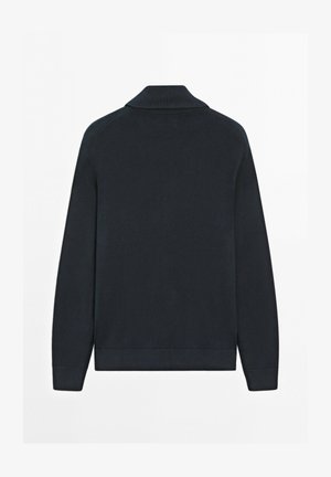 Massimo Dutti, 100% COTTON ZIP-UP KNIT CARDIGAN - Cardigan - dark blue