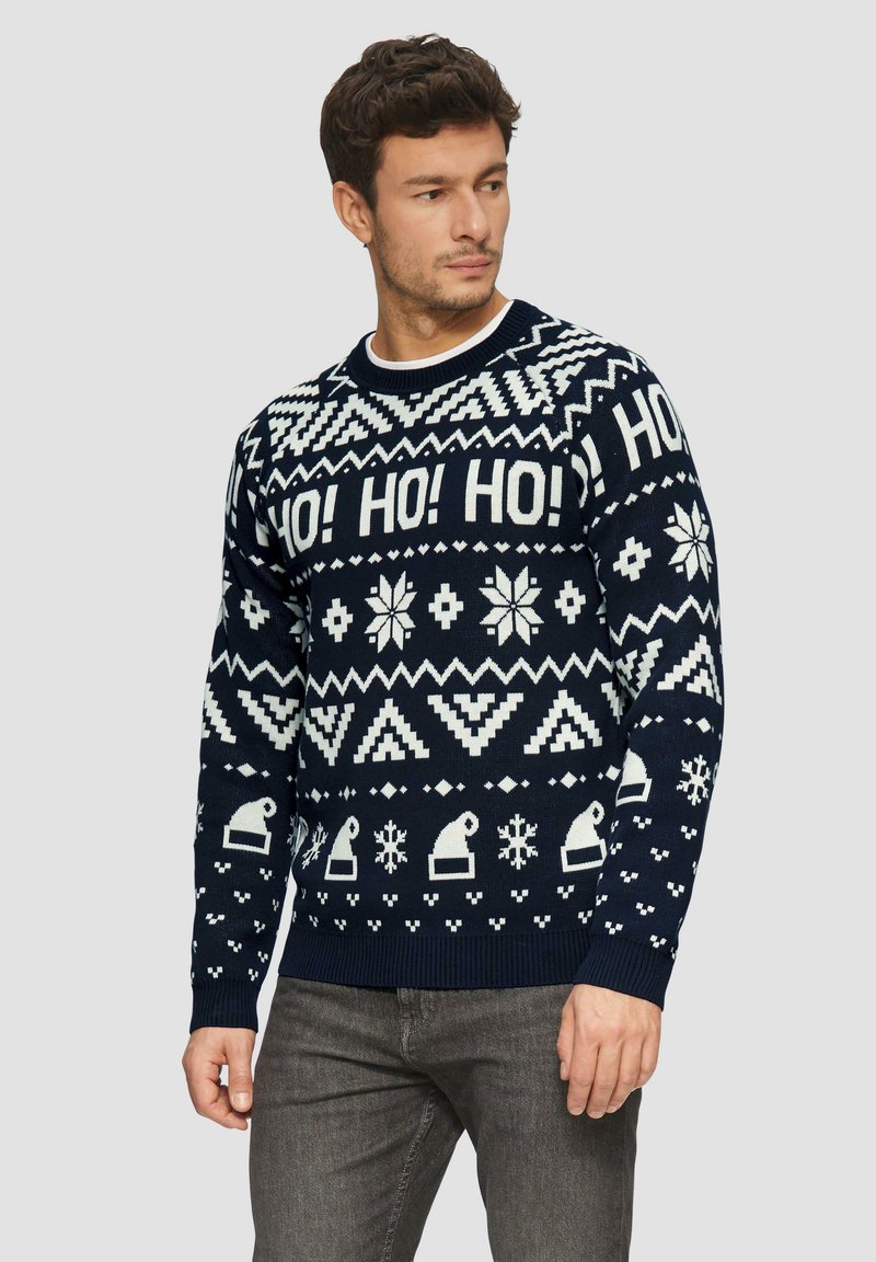 s.Oliver CHRISTMAS - Strickpullover - navy