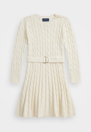 CABLE-KNIT COTTON SWEATER DRESS - Rochie tricotată - clubhouse cream