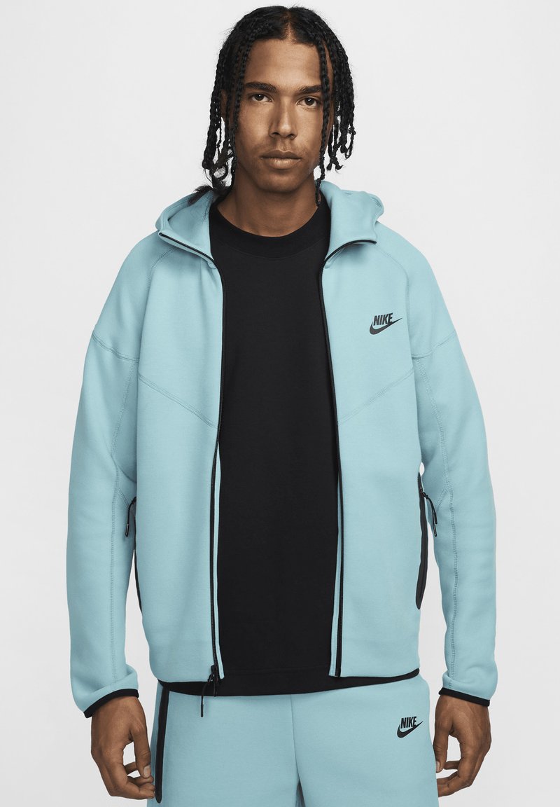 Nike Sportswear TECH - Zip-up sweatshirt - denim turquoise black