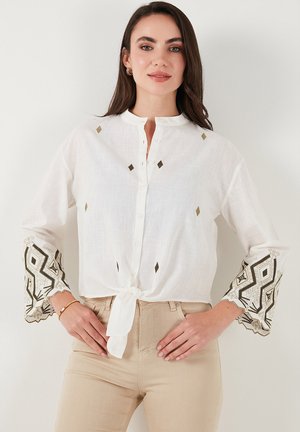 REGULAR FIT - Button-down blouse - ecru khaki