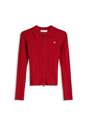 CABLE- POLO COLLAR - Kofta - red