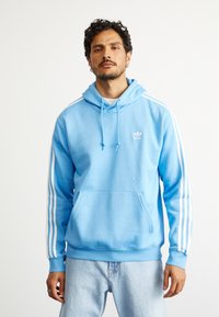 adidas Originals 3-STRIPES  - Džemperis su gobtuvu - semi blue burst