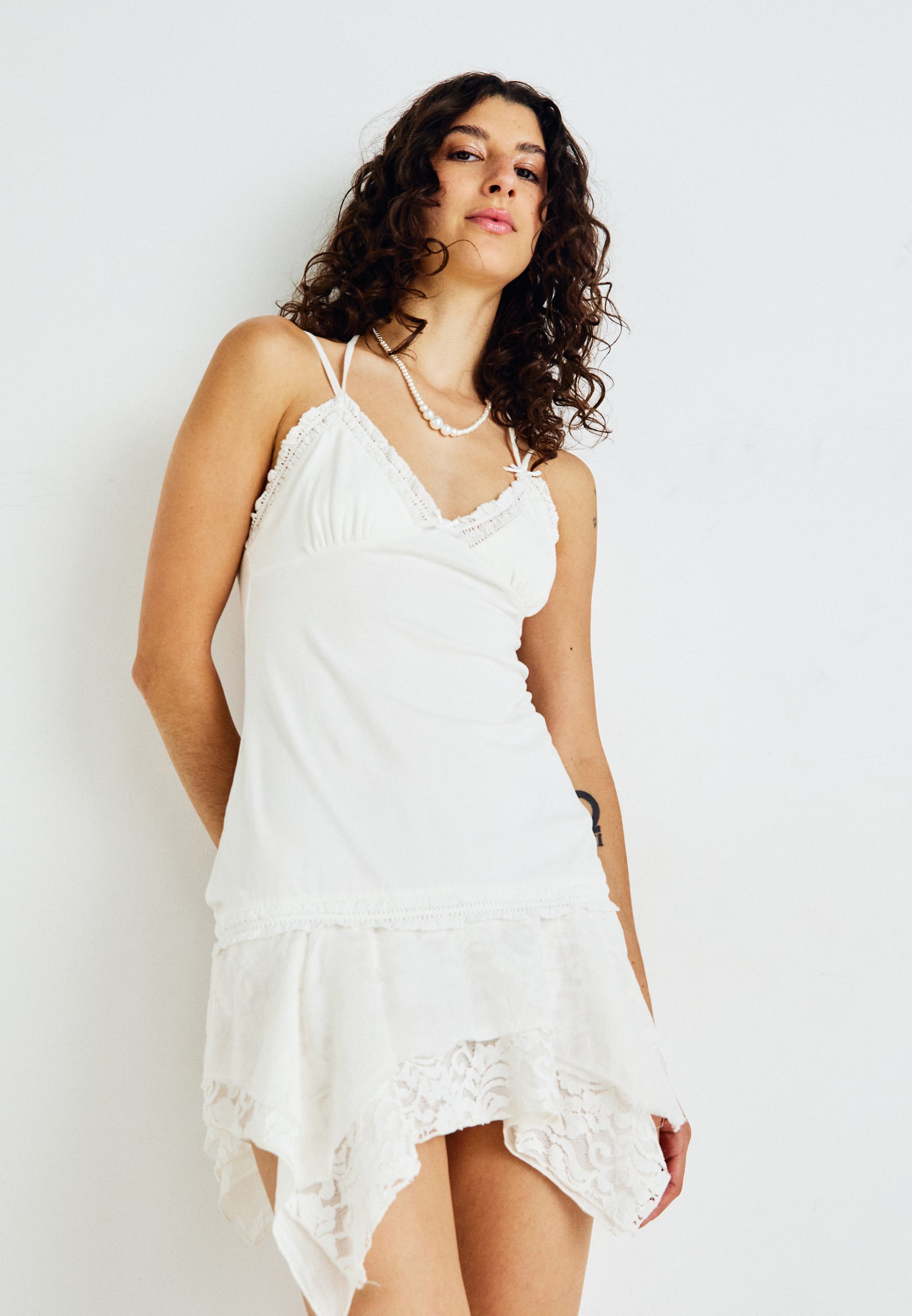 BDG Urban Outfitters Y2K HALTER DRESS - Jersey dress - white 