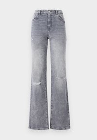 NMYOLANDA WIDE DESTROY - Wide Leg - medium grey denim