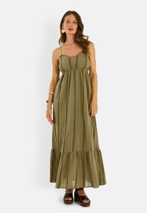 Grain de Malice, ROBE BOHÈME LONGUE À BRETELLES - Vestido largo - kaki
