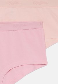 Due paia di mutandine in cotone di colore rosa chiaro, con design senza cuciture e una morbida fascia elastica in vita con logo ricamato sopra.