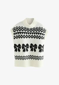 Non selezionato, black white bow fairisle pattern