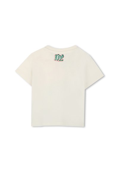 T-shirt bianca a maniche corte con un colorato logo "Kenzo" ricamato sul retro. Realizzata in morbido cotone con una vestibilità rilassata.