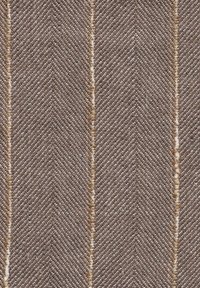 Textil mit einem strukturierten braunen Stoff, der Chevron-Muster und subtile metallische Fäden aufweist, wodurch ein geschichteter, dreidimensionaler Eindruck entsteht.