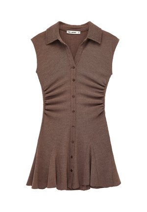 Koton, MINI SHIRT DRESS . - Skjortekjole - brown