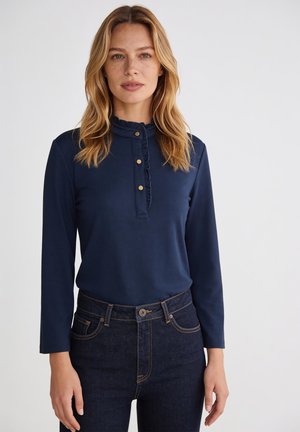 More & More, MORE & MORE FEMININES 3/4 ARM SHIRT, RÜSCHENKRAGEN - Langarmshirt - classic blue