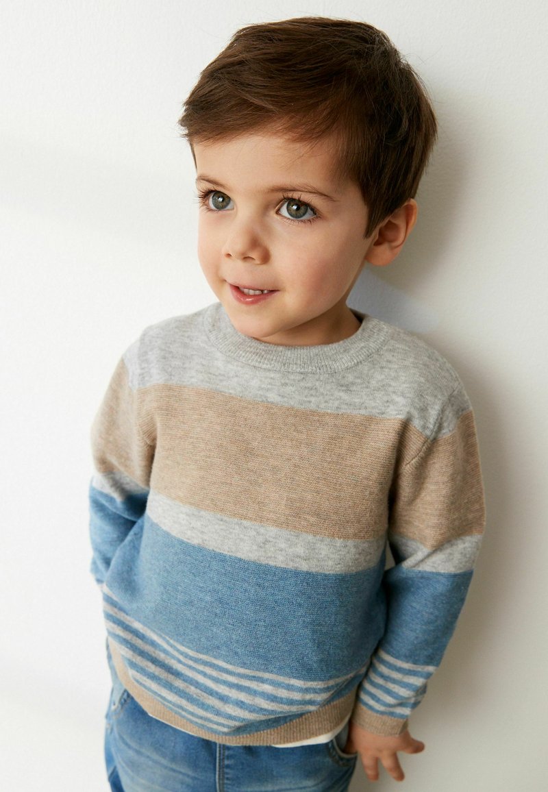 Next FINE GAUGE STRIPED KNITTED JUMPER - Maglione - blue