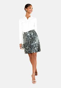 REGULAR FIT - SEQUIN - A-linjainen hame - silver