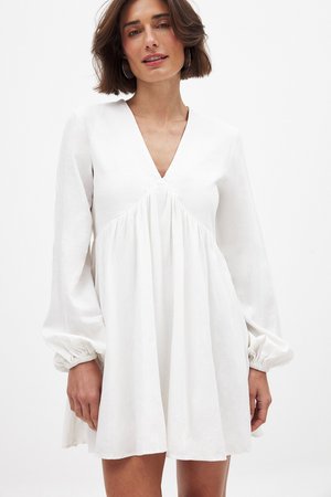 BLEND LS FLOWY MINI  - Denné šaty - white