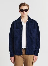 Calliope CON TASCHE - Faux leather jacket - blu notte