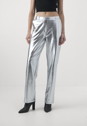 Vero Moda VMSILVER STRAIGHT PANTS - Παντελόνι - silver-coloured