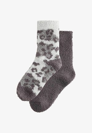 Next, COSY ANKLE SOCKS 2 PACK - Ponožky - grey leopard print