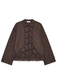 EMBROIDERED LONG SLEEVE - Užsagstoma palaidinė - brown