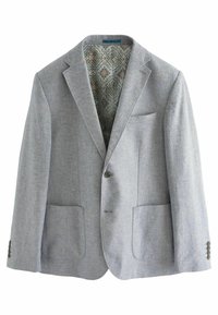 SLIM FIT TEXTURED LINEN BLEND - Blézerkabát - blue