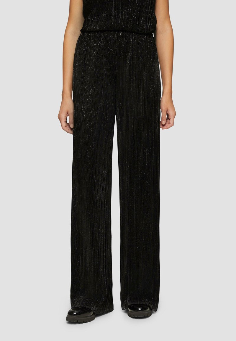 s.Oliver WIDE LEG - Trousers - schwarz