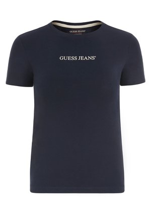 Guess Jeans SLIM LOGO EMB - T-shirt con stampa - blu scuro
