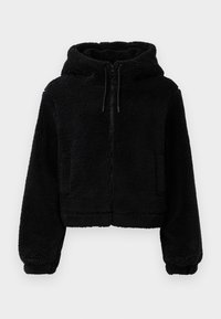 JDYMILA TEDDY HOOD - Casaco polar - black
