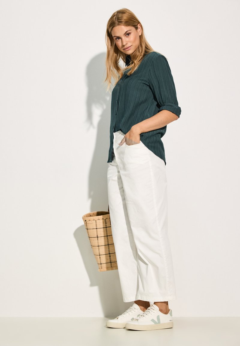Cecil GESTREIFTE STRUKTUR - Button-down blouse - grün