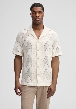 KURZARM-CLINT - Hemd - offwhite gemustert