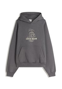 PRINTED - Felpa con cappuccio - mottled dark grey