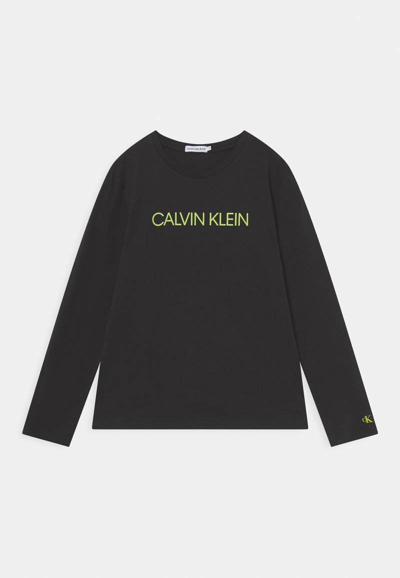 Calvin Klein Jeans INSTITUTIONAL UNISEX - Långärmad tröja - black/acid