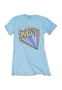 Paradiso Clothing KISS VINTAGE STARS LOGO SKINNY  - Print T-shirt - light blue