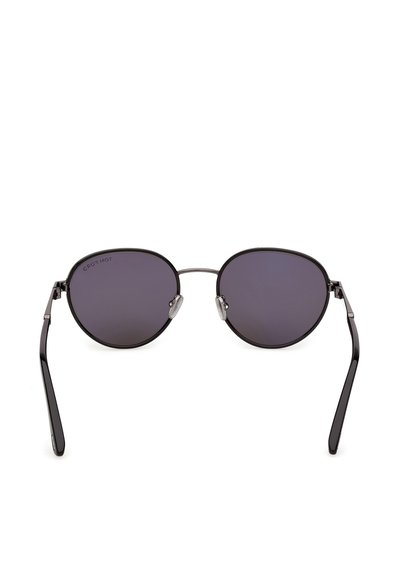 Brýle se zaoblenými tmavými čočkami a nastavitelnými nosními polštářky v černém kovovém rámu, zobrazeny zepředu na bílém pozadí.